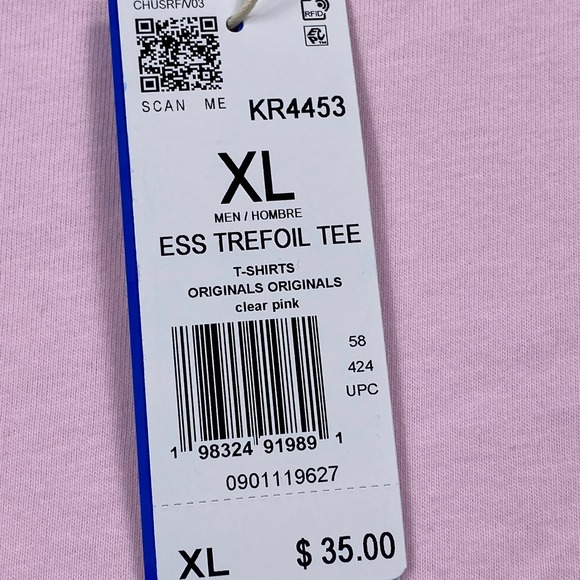 Adidas Essentials Trefoil Tee Men's XL Clear Pink Short Sleeve T-Shirt NWT - Picture 2 of 10